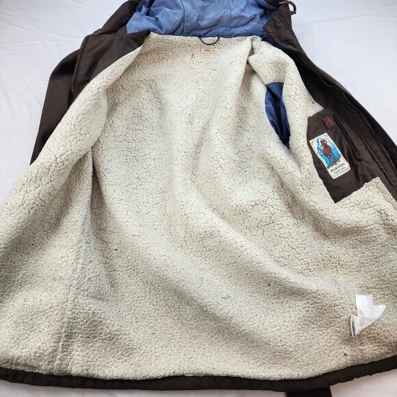 Burton Snowboard Sherpa Lining Brown Canvas Long Coat (M) - Picture 5 of 14